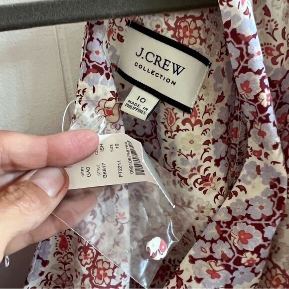 J.CrewPuff-sleeve V-neck top in Ratti paisley garden NWT - Picture 5 of 16